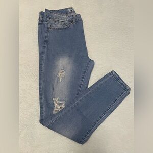 Ripped Blue Skinny Jeans for Women